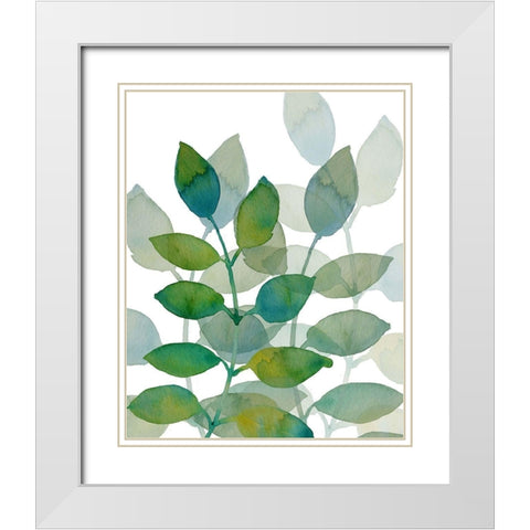 Leaf Echo 2 White Modern Wood Framed Art Print with Double Matting by Boho Hue Studio