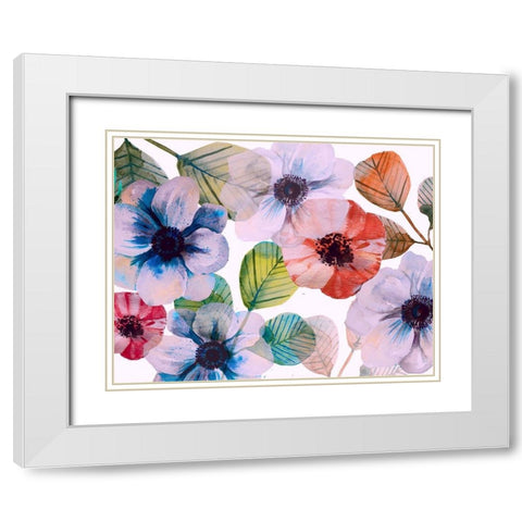Flowerscape 1 White Modern Wood Framed Art Print with Double Matting by Boho Hue Studio