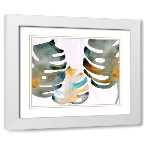 Dark Monsteral 2 White Modern Wood Framed Art Print with Double Matting by Boho Hue Studio