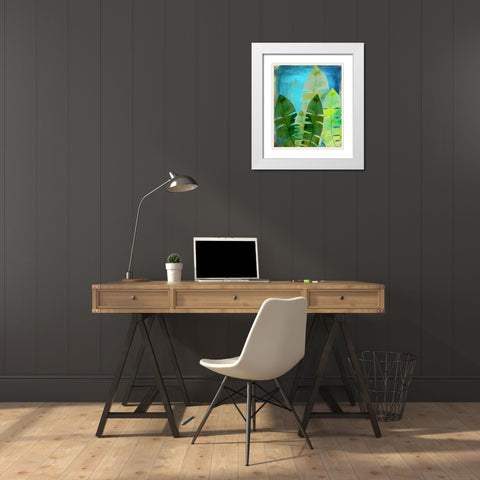 Tropical Palm 2 White Modern Wood Framed Art Print with Double Matting by Boho Hue Studio