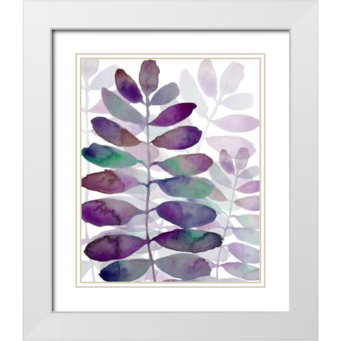 Purple Petiole 1 White Modern Wood Framed Art Print with Double Matting by Boho Hue Studio
