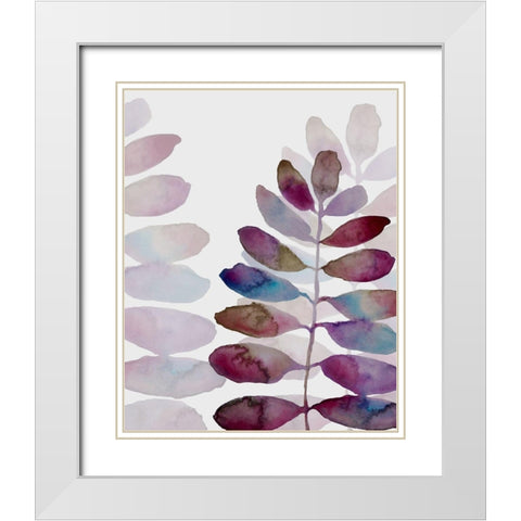 Purple Petiole 2 White Modern Wood Framed Art Print with Double Matting by Boho Hue Studio