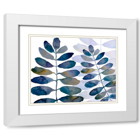 Primeval Fronds 2 White Modern Wood Framed Art Print with Double Matting by Boho Hue Studio
