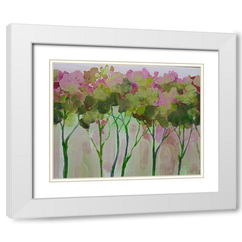 Periwinkle Trees White Modern Wood Framed Art Print with Double Matting by Boho Hue Studio