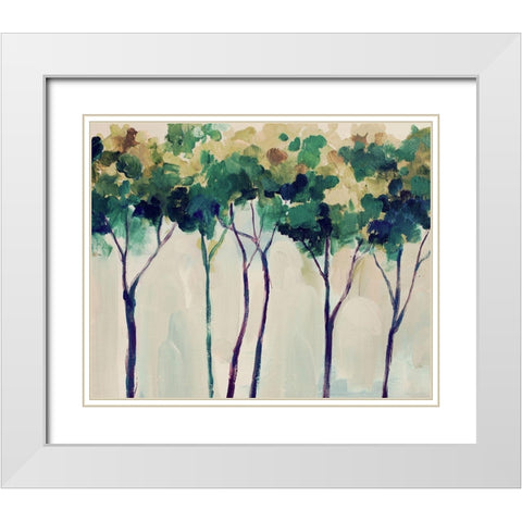 Creamy Trees White Modern Wood Framed Art Print with Double Matting by Boho Hue Studio