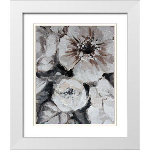 Blossom Bunch 5 White Modern Wood Framed Art Print with Double Matting by Boho Hue Studio