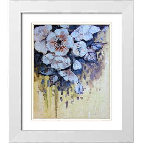 Blossom Bunch 8 White Modern Wood Framed Art Print with Double Matting by Boho Hue Studio