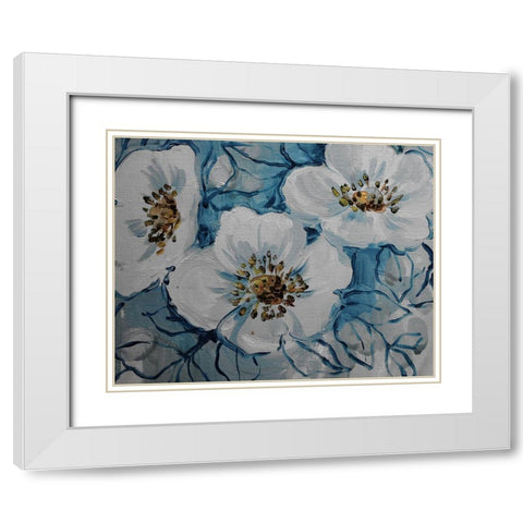 Blossom Bunch 10 White Modern Wood Framed Art Print with Double Matting by Boho Hue Studio