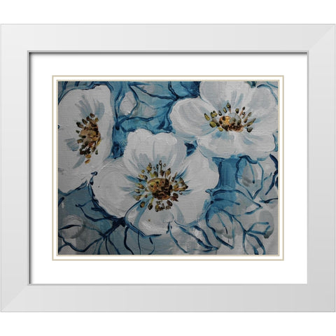 Blossom Bunch 10 White Modern Wood Framed Art Print with Double Matting by Boho Hue Studio