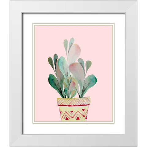 Succulant A2 White Modern Wood Framed Art Print with Double Matting by Boho Hue Studio