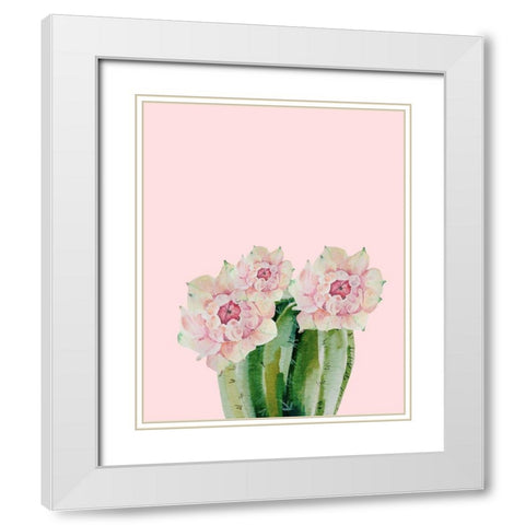 Succulant D2 White Modern Wood Framed Art Print with Double Matting by Boho Hue Studio