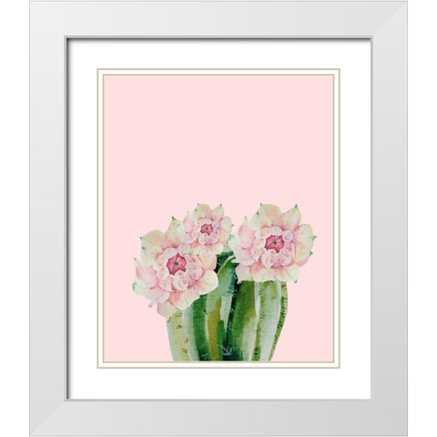 Succulant D2 White Modern Wood Framed Art Print with Double Matting by Boho Hue Studio
