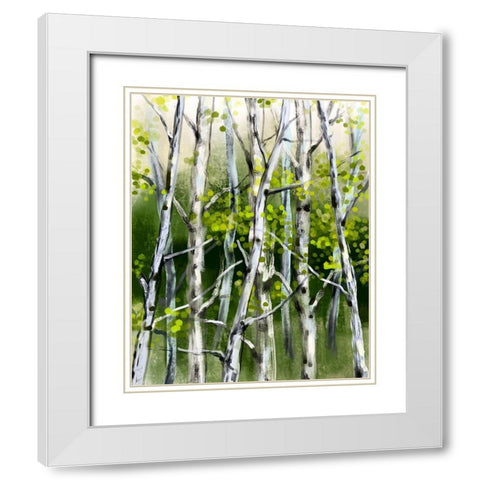 Wild Birch White Modern Wood Framed Art Print with Double Matting by Boho Hue Studio