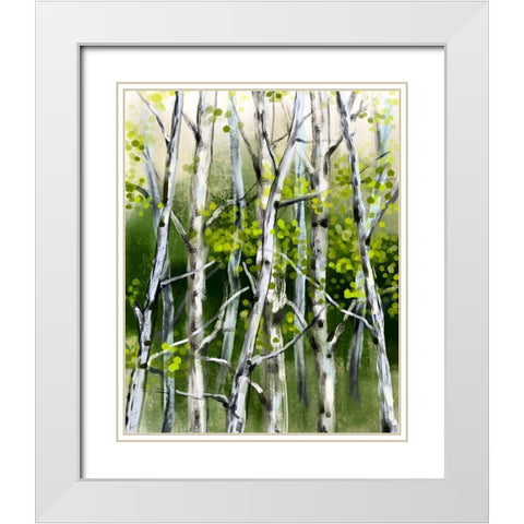 Wild Birch White Modern Wood Framed Art Print with Double Matting by Boho Hue Studio