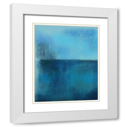 Abstract Ocean 1 White Modern Wood Framed Art Print with Double Matting by Boho Hue Studio