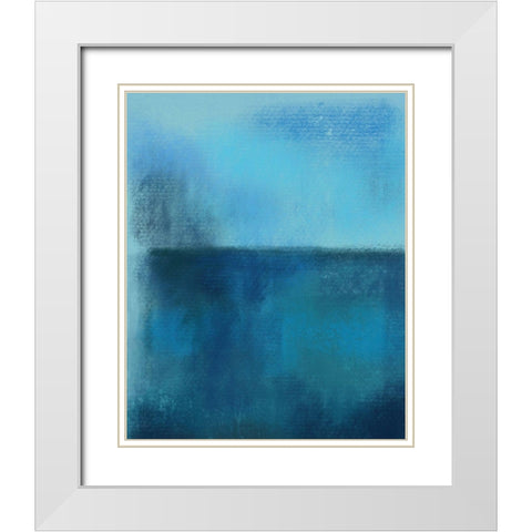 Abstract Ocean 1 White Modern Wood Framed Art Print with Double Matting by Boho Hue Studio
