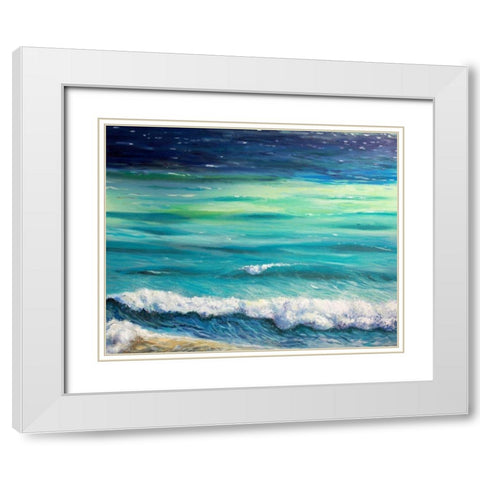 Rolling Waves White Modern Wood Framed Art Print with Double Matting by Boho Hue Studio