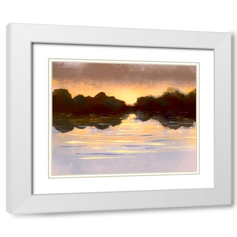 Landscape Aglow White Modern Wood Framed Art Print with Double Matting by Boho Hue Studio