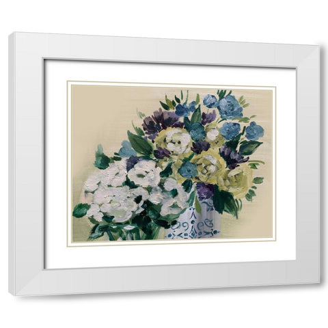 Bouquet1 White Modern Wood Framed Art Print with Double Matting by Boho Hue Studio