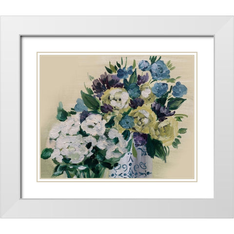 Bouquet1 White Modern Wood Framed Art Print with Double Matting by Boho Hue Studio