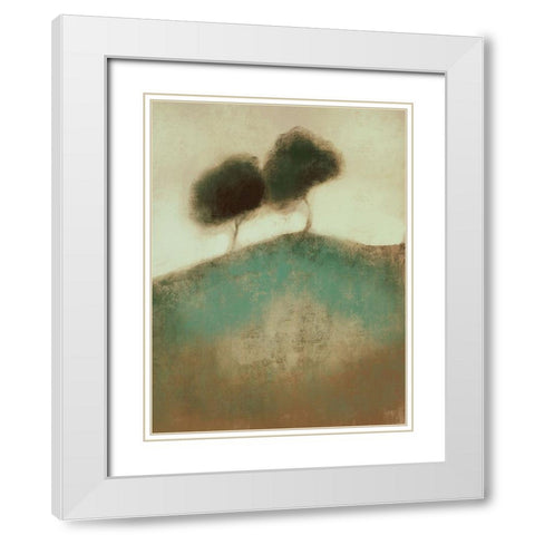 Distant Duo 1 White Modern Wood Framed Art Print with Double Matting by Boho Hue Studio