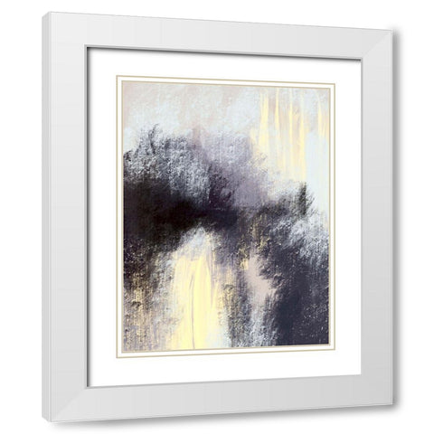 Stormy Abstract 1 White Modern Wood Framed Art Print with Double Matting by Boho Hue Studio