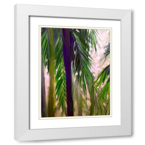 Palm Trees 1 White Modern Wood Framed Art Print with Double Matting by Boho Hue Studio