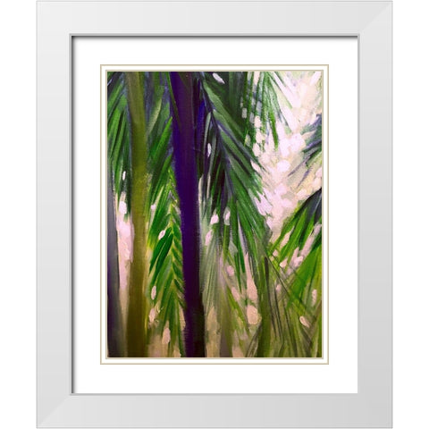 Palm Trees 1 White Modern Wood Framed Art Print with Double Matting by Boho Hue Studio