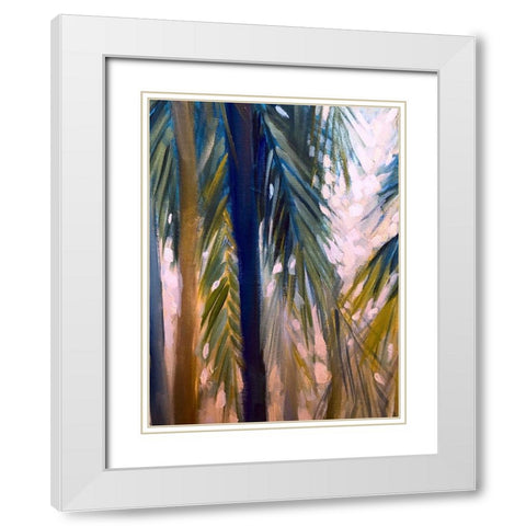 Palm Trees 2 White Modern Wood Framed Art Print with Double Matting by Boho Hue Studio