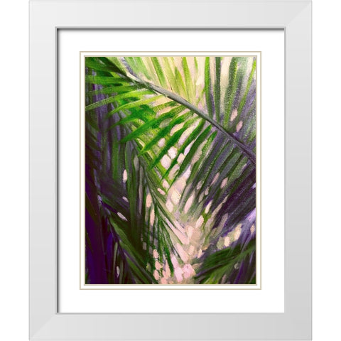 Palm Trees 3 White Modern Wood Framed Art Print with Double Matting by Boho Hue Studio
