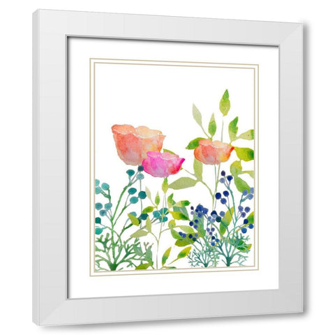 Flowers 20 White Modern Wood Framed Art Print with Double Matting by Boho Hue Studio