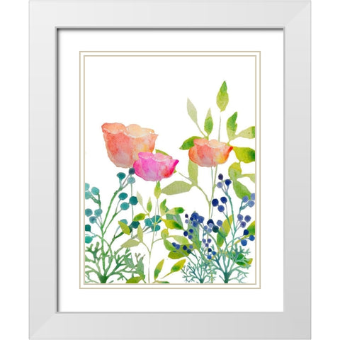 Flowers 20 White Modern Wood Framed Art Print with Double Matting by Boho Hue Studio