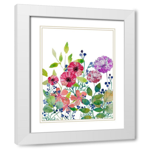 Flowers 5 White Modern Wood Framed Art Print with Double Matting by Boho Hue Studio