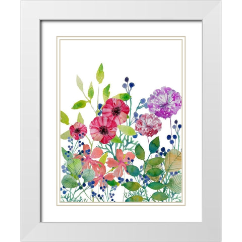 Flowers 5 White Modern Wood Framed Art Print with Double Matting by Boho Hue Studio