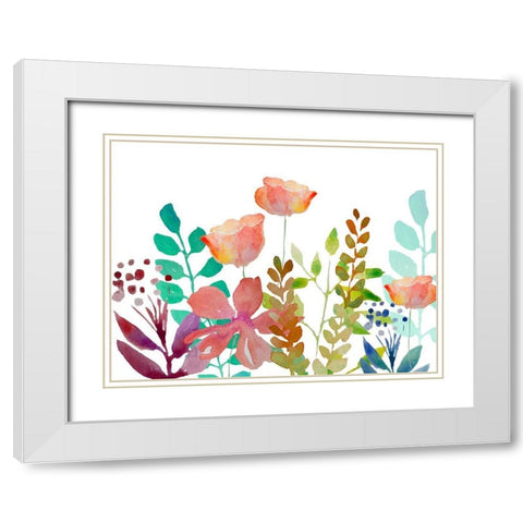 Florals 5 White Modern Wood Framed Art Print with Double Matting by Boho Hue Studio