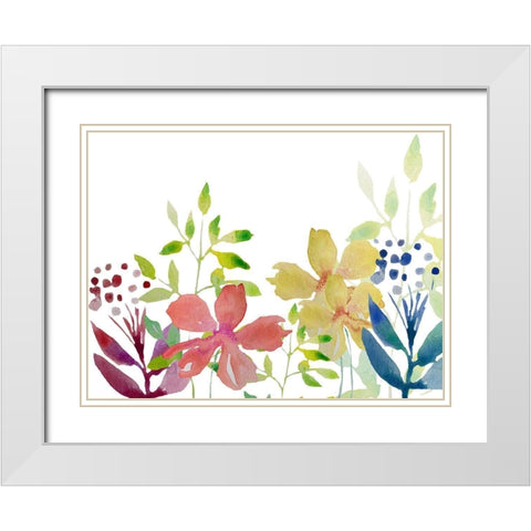 Flowers 4 White Modern Wood Framed Art Print with Double Matting by Boho Hue Studio