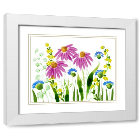 Wild Flowers 10 White Modern Wood Framed Art Print with Double Matting by Boho Hue Studio