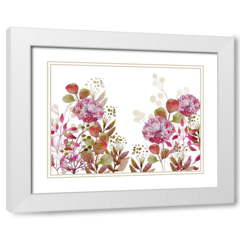 Floral field 1 White Modern Wood Framed Art Print with Double Matting by Boho Hue Studio
