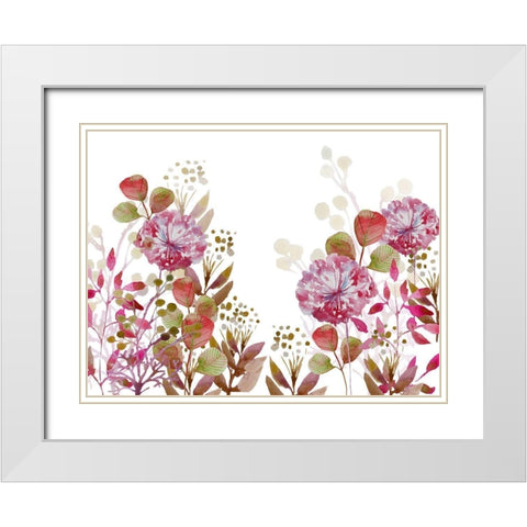 Floral field 1 White Modern Wood Framed Art Print with Double Matting by Boho Hue Studio