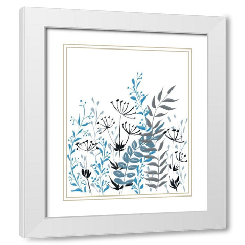 Blue field 2 White Modern Wood Framed Art Print with Double Matting by Boho Hue Studio