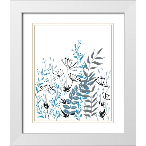 Blue field 2 White Modern Wood Framed Art Print with Double Matting by Boho Hue Studio
