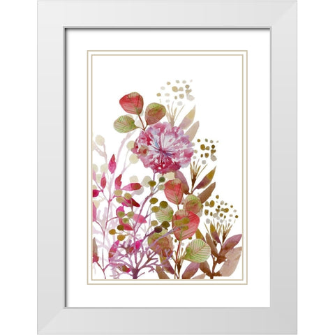 Floral field Bloom White Modern Wood Framed Art Print with Double Matting by Boho Hue Studio