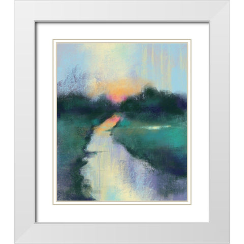 Sunset White Modern Wood Framed Art Print with Double Matting by Boho Hue Studio