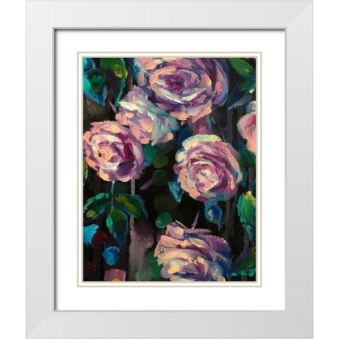 The Roses White Modern Wood Framed Art Print with Double Matting by Boho Hue Studio