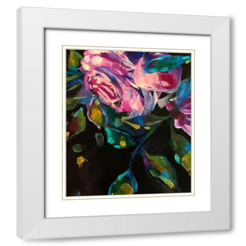 Roses7 White Modern Wood Framed Art Print with Double Matting by Boho Hue Studio