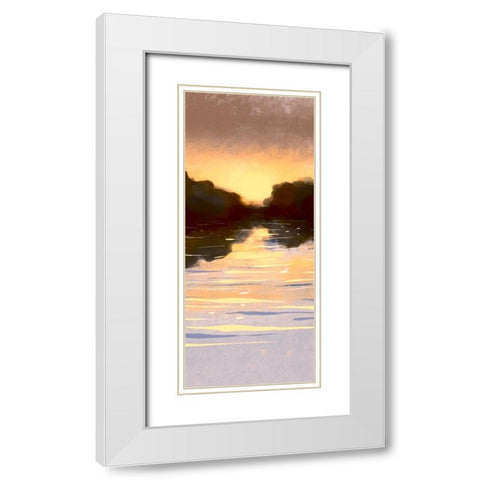Landscape Aglow Panel 2 White Modern Wood Framed Art Print with Double Matting by Boho Hue Studio