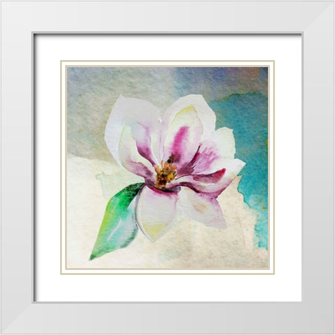 Solitary Magnolia 2 White Modern Wood Framed Art Print with Double Matting by Boho Hue Studio