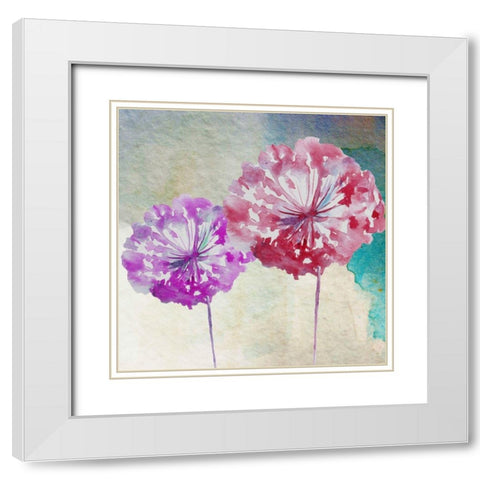 Poof Pair White Modern Wood Framed Art Print with Double Matting by Boho Hue Studio