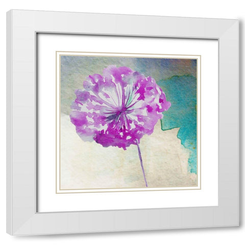 Purple Poof White Modern Wood Framed Art Print with Double Matting by Boho Hue Studio