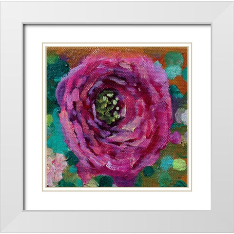 Peripheral Rose 1 White Modern Wood Framed Art Print with Double Matting by Boho Hue Studio